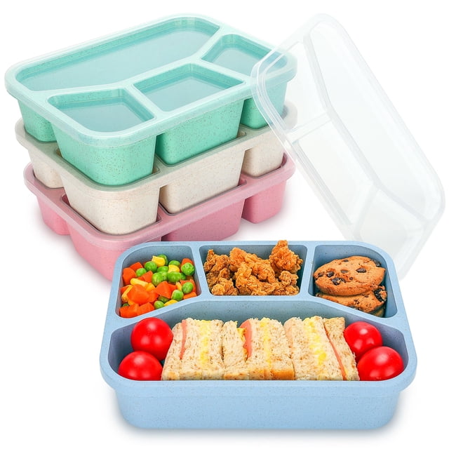 Lonchera Bento TOUWMX, paquete de 4 recipientes para aperitivos con 4 compartimentos