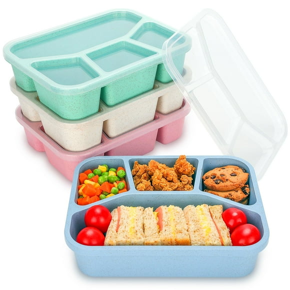 Lonchera Bento TOUWMX, paquete de 4 recipientes para aperitivos con 4 compartimentos