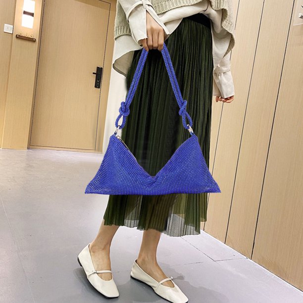 Bolso de mano de noche con diamantes de imitación para mujer, de mano brillantes para cena, fiesta, boda