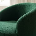 thumbnail image 2 of Onbeam Accent Chairs for Living Room and Bedroom - Swivel Barrel Chair and Reading Armchair with Teddy Fabric and Metal Base - Green, 2 of 10