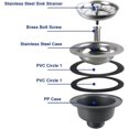 thumbnail image 4 of Kitchen Sink Strainer Stainless Steel Kitchen Sink Basket Sink Plug (114mm), 4 of 5
