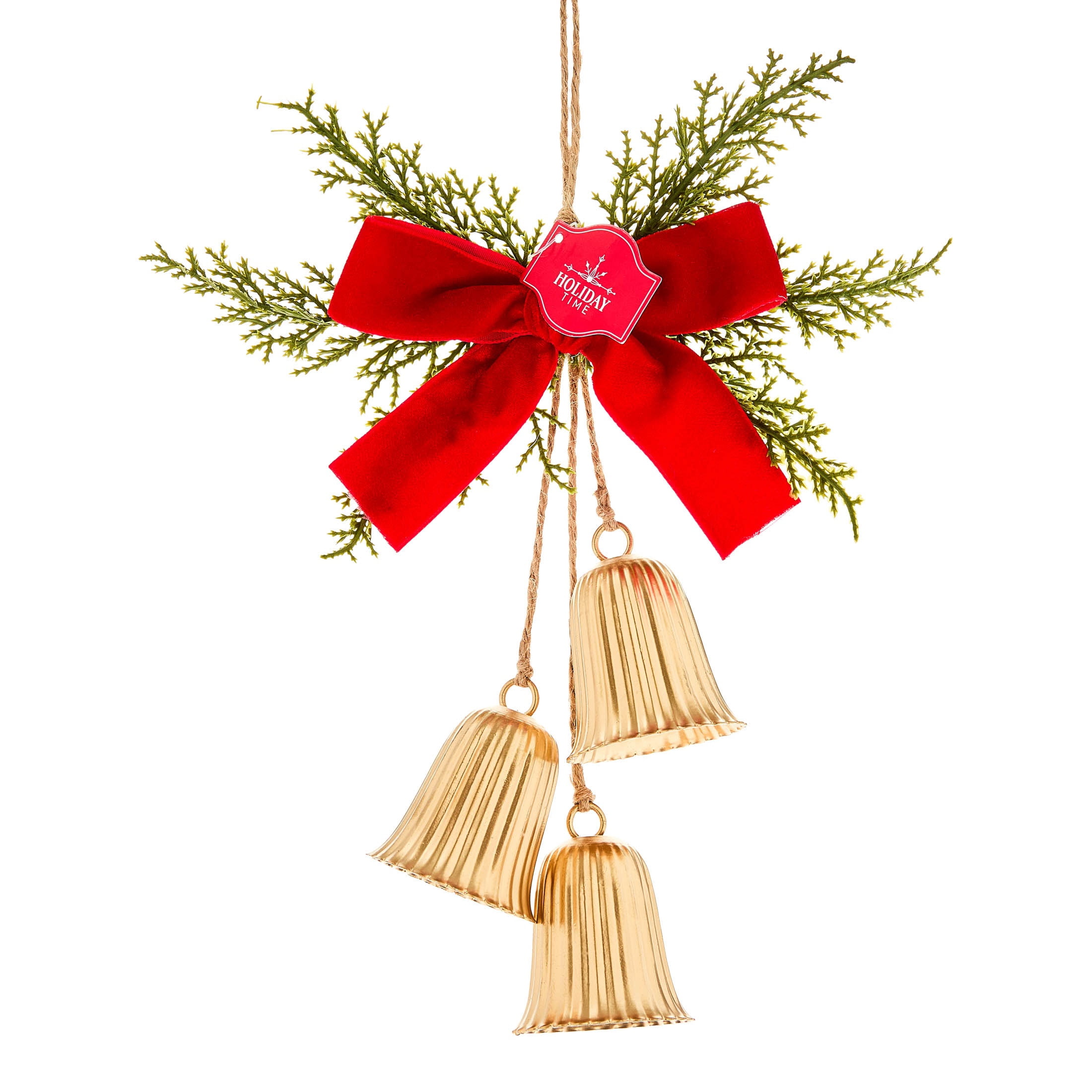 Gold/Green/Red Bell Cluster Christmas Ornament, 9", by Holiday Time