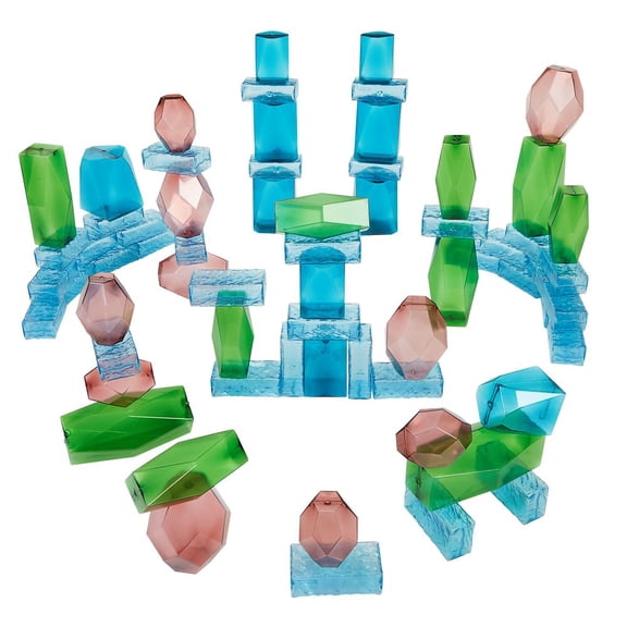 Excellerations Mini Ice Blocks & Stacking Gems - Set of 66, 10 cards