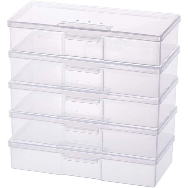 5 paquetes de cajas de almacenamiento de plástico rectangulares grandes de 7,5 x 3 x 1,5 pulgadas con ventilación para herramientas de modelo Gundam, almacenamiento de herramientas de vinilo,