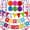 Multicolored, variant on Colorful Happy Birthday Party Decorations Set - Paper Banner, Flag Bunting, Circle Garland, Swirl Streamers & Honeycomb Balls