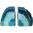 thumbnail image 2 of AMOYSTONE Dyed Teal/Aqua Agate Bookends Crystal Stone for Study Room Office Books Rack 4-6 lbs, 2 of 8