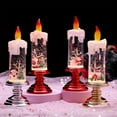 thumbnail image 6 of Christmas Exquisite Flameless Candles Liquid-Filled with Christmas Theme Figurine Inside Transparent LED Electric Candles Warm Glow Handheld & Portable Battery Operated Winter Home Decor for Holidays, 6 of 7