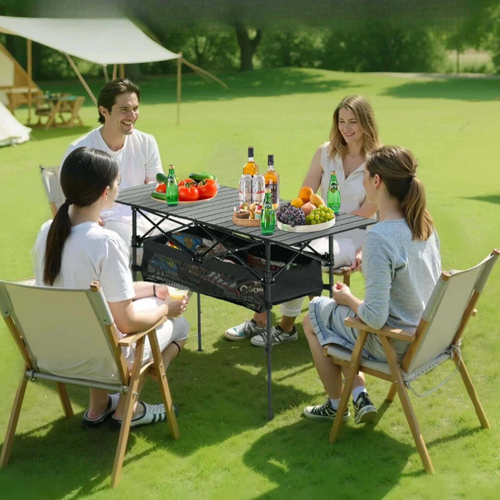 Silla Eventos Camping Silla Plegable GCI Para Exteriores - Con Mesa Auxiliar, Acolchada Y Fácil De Transportar Sillas Plegables Blancas
