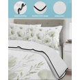 thumbnail image 4 of Sage Green Spring Floral Summer Quilt Set Queen Size,Soft Quilted Bedding Set with 2 Pillow Shams,Summer Botanical Watercolor Vintage Lightweight All Season Bedspread Coverlet for Bedroom 90"x96", 4 of 6