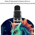 thumbnail image 4 of Square 2Pack PU Leather Seahorse Cruise Luggage Tag with Privacy Cover and Name ID Tag for Travel Handbags Backpacks Luggage Tags, 4 of 6