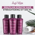 thumbnail image 7 of Agi Max Brazilian Natural Keratin Hair Treatment Kit for Straightening Curls and Frizz, Reducing Dry Damage, Nourish and Hydrate Root to Tip, Support Color Treated Styles - 1 liter - 3 Steps, 7 of 7