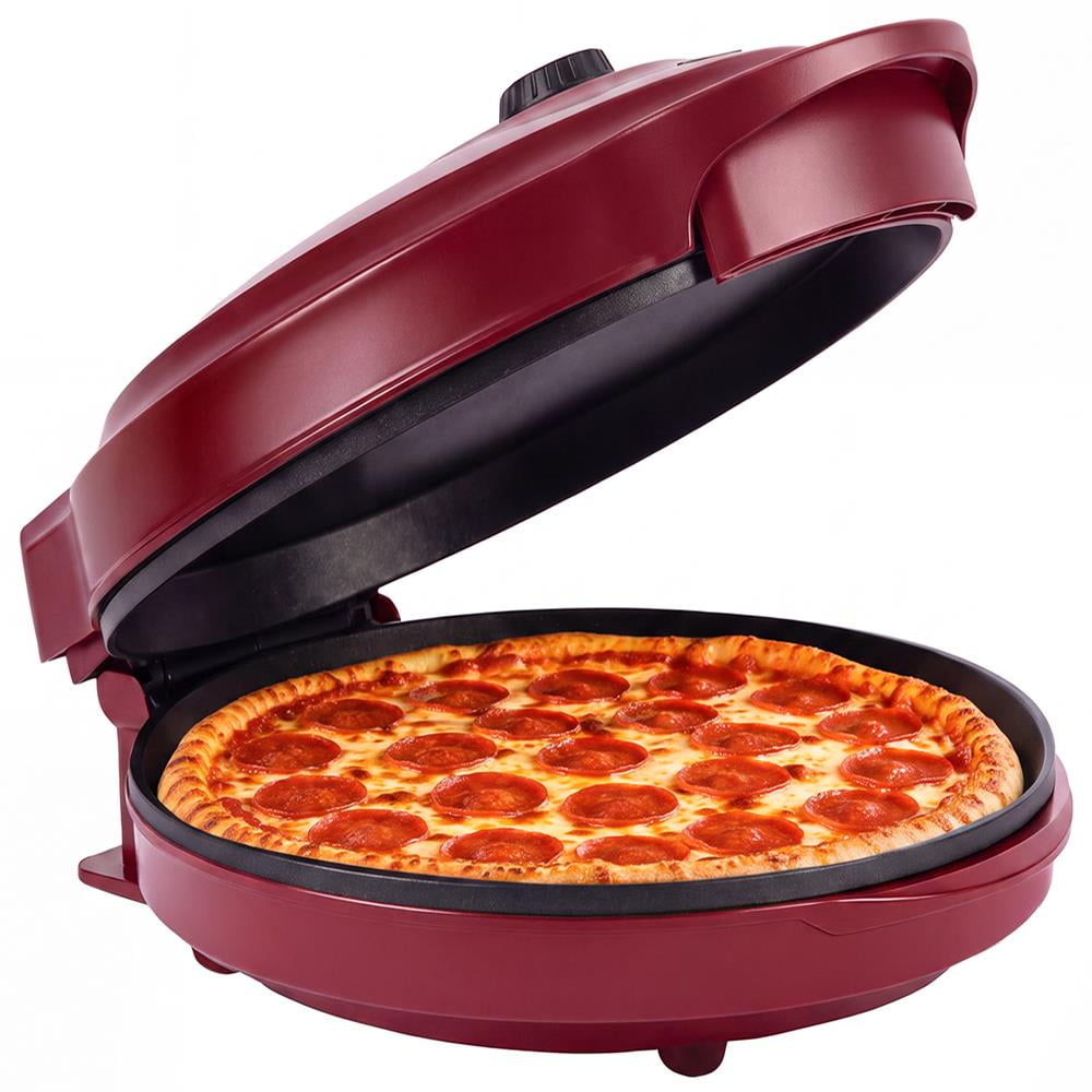 NutriChef 12.5" Countertop Pizza & Everything Maker, Nonstick Electric Cooker for Pizza, Eggs, Toast & Quesadillas, Adjustable 260-430°F Temperature, Cool-Touch Handle
