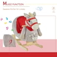 thumbnail image 2 of Track 7 Kids Rocking Horse, Cute Horse Rocking Horse for Toddler 1-3 Age Girl, Plush Rocking Bunny with Seatbelt, Children Ride-on Toy Wooden Animal Rocker, 2 of 5