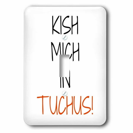 3dRose kish mich in tuchas, lettering on white background, 2 Plug Outlet Cover