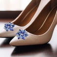 thumbnail image 3 of Milaget 2 Pcs Elegant Rhinestone Clips s Jewelry Crystal Decoration Buckle Heels Diamond Blue, 3 of 6
