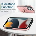 thumbnail image 3 of Dteck For iPhone 13 Pro Max,Shockproof Artificial Leather Ring Holder Stand Card Slot Case Cover,Pink, 3 of 8