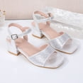 thumbnail image 5 of Qopobobo Baby Girl Sandals Girls Sandals Girls Platform Sandals Open Toe Ankle Strap Wedge Sandals Summer Dress Shoes for Toddler Silver,12, 5 of 8