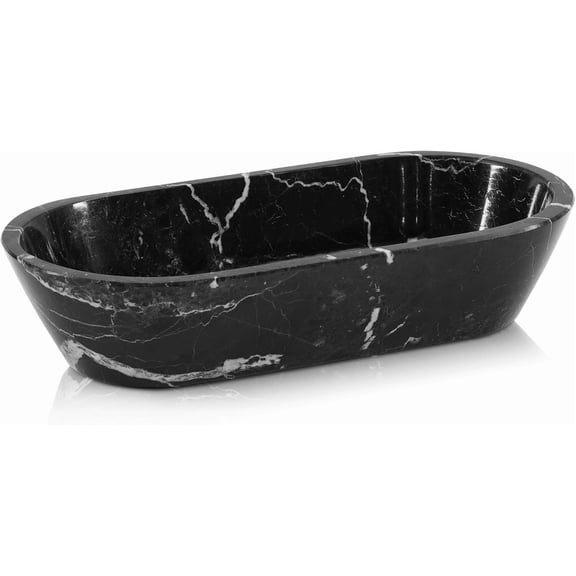 Radicaln Marble Dough Bowl 10 inches Black Handmade Key Bowl For Dining Table Décor, Ideal Decorative Bowl, Entryway Décor & Farmhouse Décor