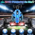 thumbnail image 2 of VIBESPARK 12V Electric Go Kart, Ride on Toys for Toddlers with Cool Flashing Lights, Foldable Electric Cars, Ride on Cars w/ Adjustable Seat, Built-in Music, EVA Wheels, Blue, 2 of 8