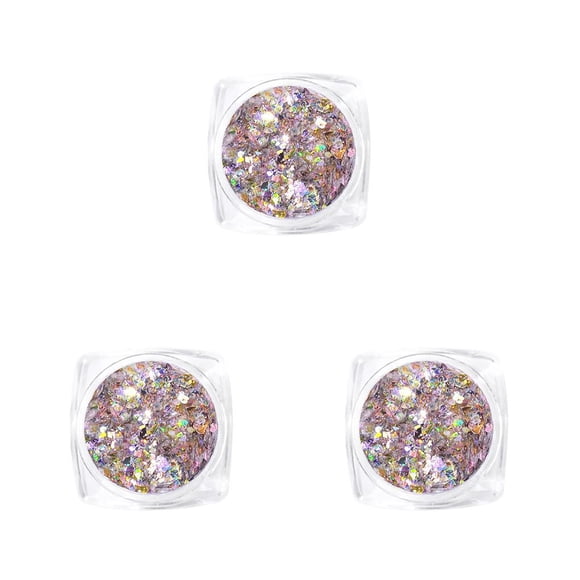 Qarigey Mujeres Nail Art Glitter Brillante Decoración de uñas Lentejuelas Copos de manicura Herramienta de bricolaje DJ08 7 # 3piezas