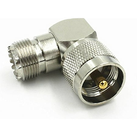 UHF PL-259 Male plug to UHF SO-239 Female right angle RF Connector Adapter Quick USA