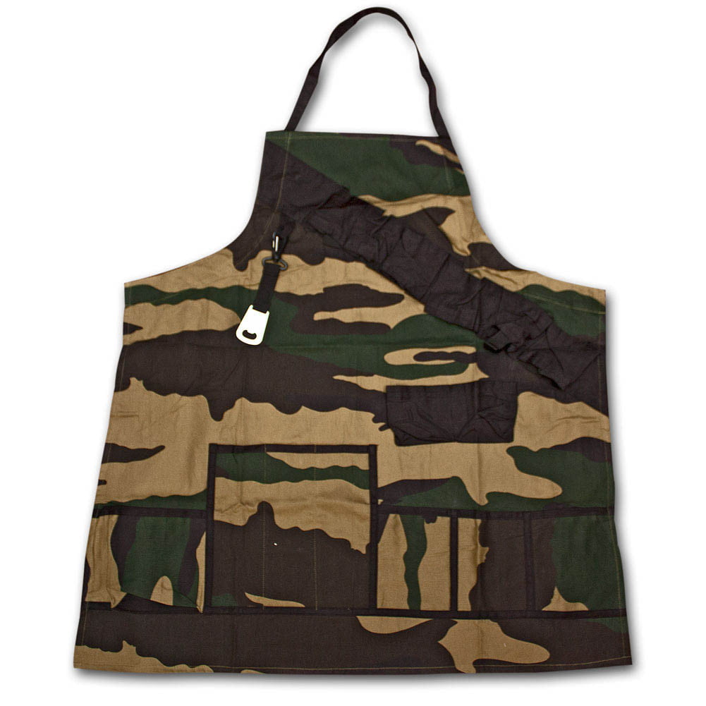 THE GRILL SERGEANT BBQ APRON BIG MOUTH INC / CAMOUFLAGE. 