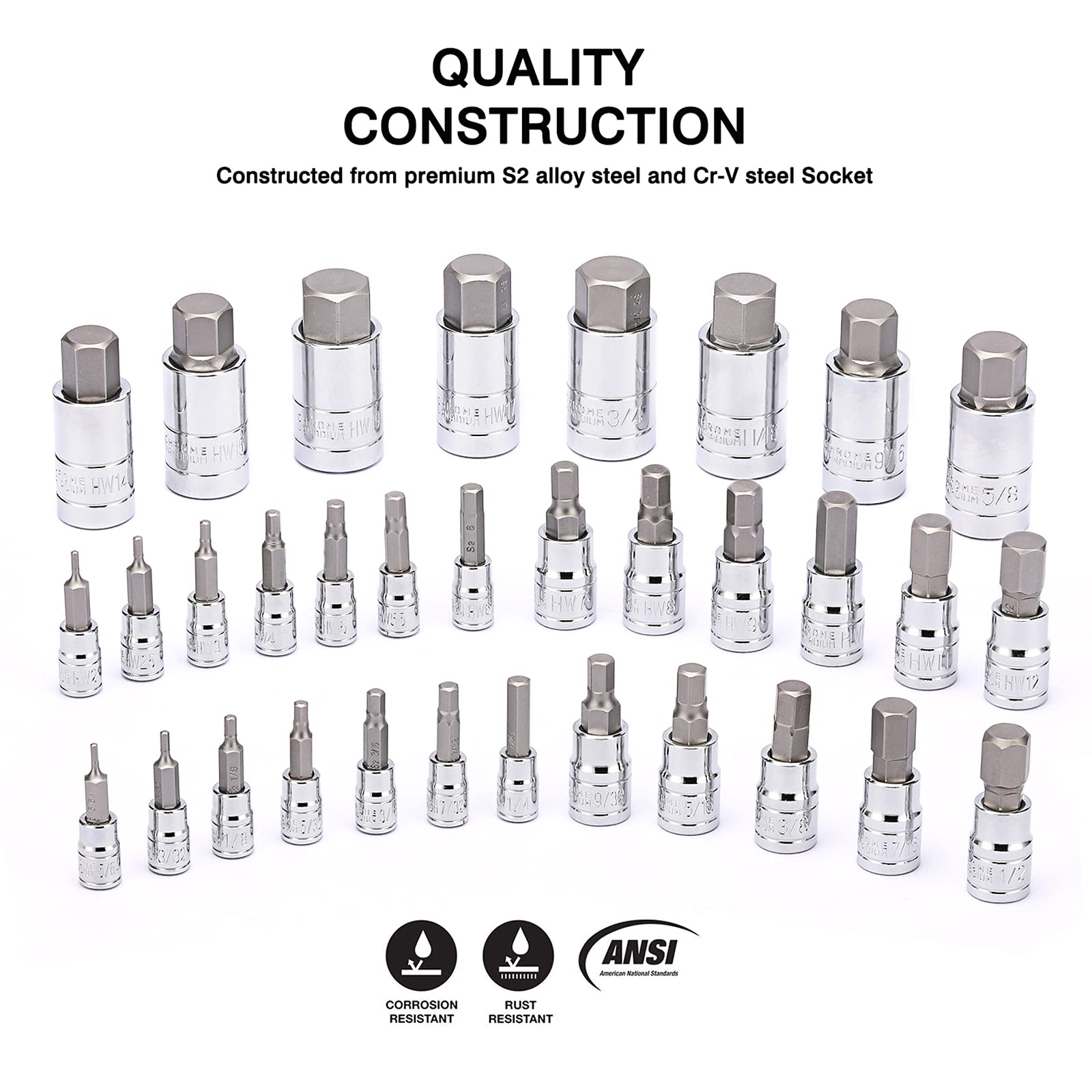 CASOMAN 33-Piece Hex Bit Socket Set photo 8