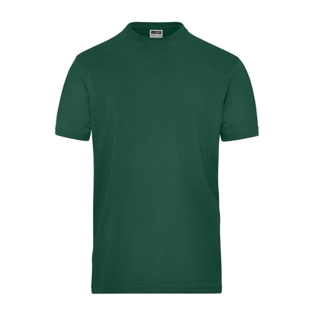James and Nicholson - Camiseta de Algodón Orgánico para Hombre (Verde Oscuro)