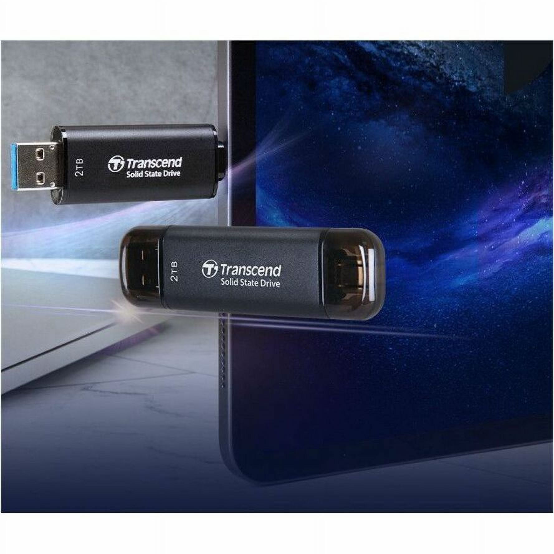 Transcend ESD310 2 TB Portable Solid State Drive, External, Black