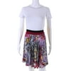 Pre-owned|Etro Womens Elastic Abstract Ruffled Mini A-Line Skirt Pink Size 40