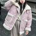 thumbnail image 2 of BFHHYA Girls' (4-14Y) Sherpa-Lined Jacket Shearling Stand-Collar Full Zip Warm Coat Casual Winter Outerwear, 2 of 9