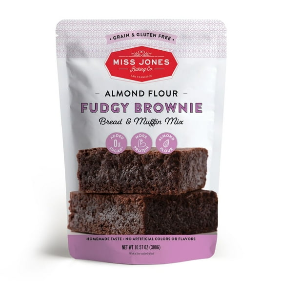 Miss Jones Baking Brownie VTF5 Mix - Almond Flour, Gluten Free, Low Carb, No Sugar Added, Naturally Sweetened Desserts & Treats - Keto, Diabetic, Atkins, WW, and Paleo Friendly (Pack of 1)