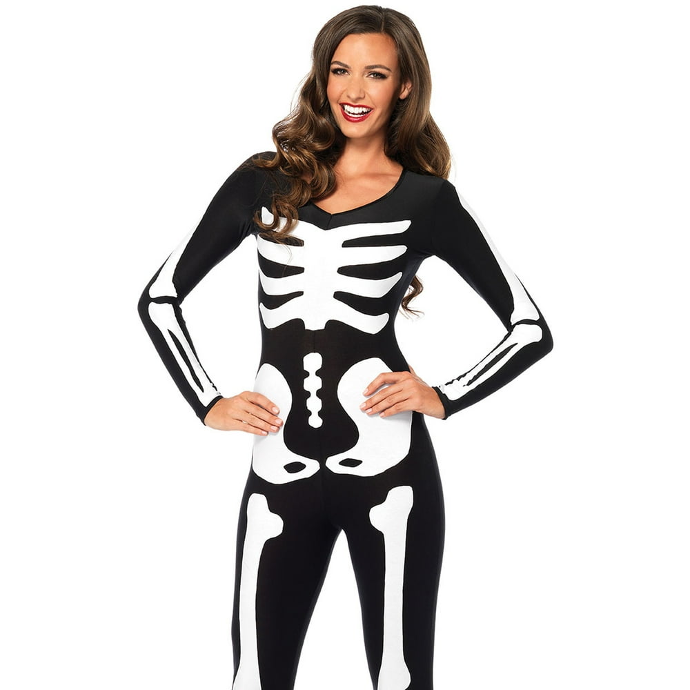 Glow In The Dark Skeleton Catsuit Adult Halloween Costume - Walmart.com ...