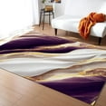 thumbnail image 2 of Purple Beige Yellow Marble Area Rug, Modern Ink Painting Bedroom Carpet, Upholstery Rugs Non-Slip Machine Washable Non-Shedding For Living Room Bedroom 4 x 6ft, 2 of 6