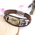 thumbnail image 2 of PAMTIER Men's Women's PU Leather Vintage 12 Constellation Braided Adjustable Bracelet Cancer, 2 of 3