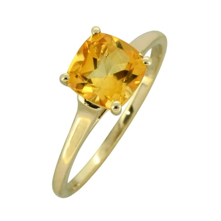1.74 Ct. Citrine Solid 10K Yellow Gold Bridal Solitaire Ring
