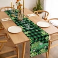 thumbnail image 3 of St. Patrick's Day Table Runner - 70 Inch Long, Kitchen Dining Table Runner Dresser Scarves, Green Shamrocks Truck Black Buffalo Plaid Farmhouse Decor for Coffee Tables Wedding Party Banquet, 3 of 8