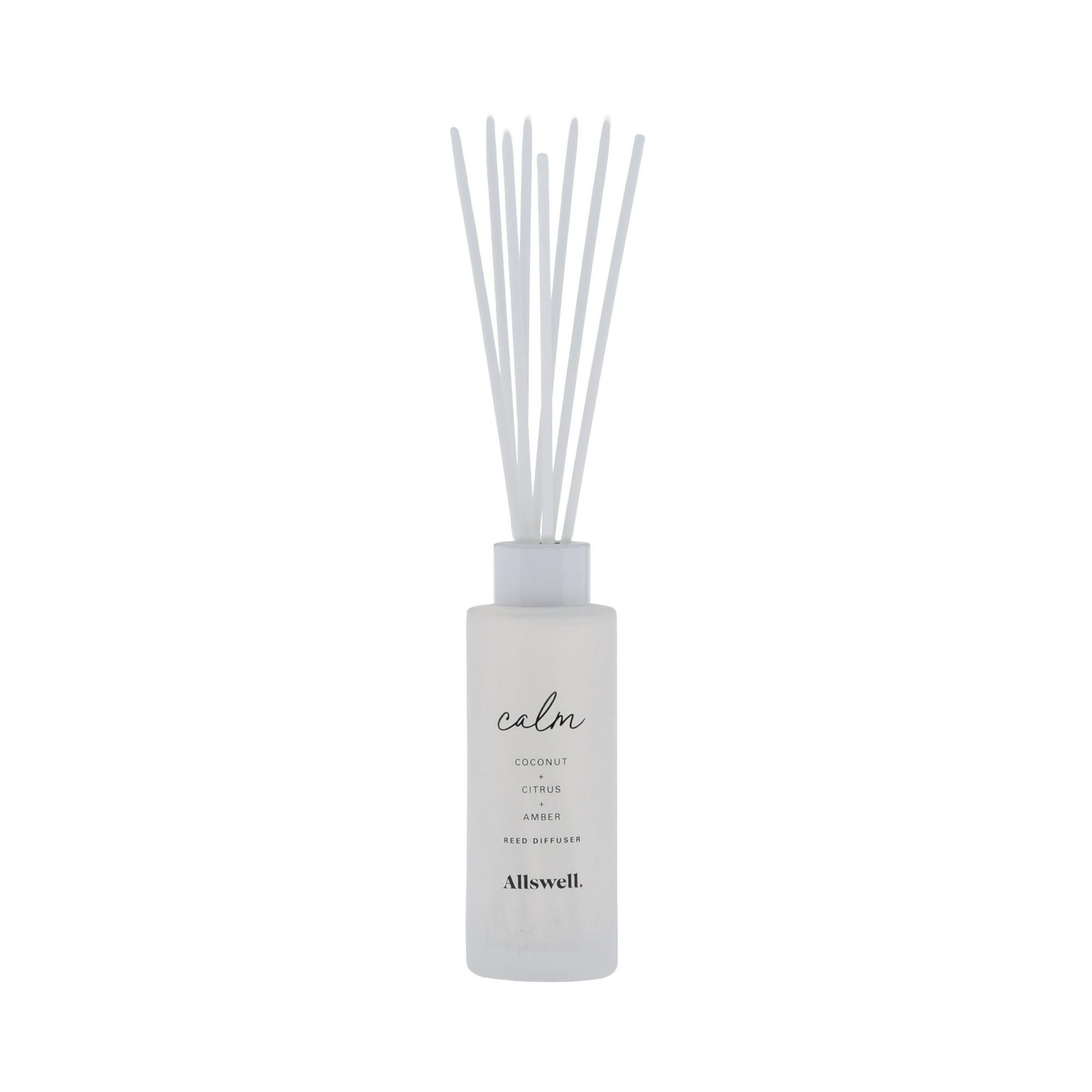 Allswell Calm (Coconut + Citrus + Amber) Scented Reed Diffuser, 3 Fl Oz (90 mL), 8 Synthetic Reeds
