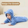thumbnail image 4 of Baby Bear Snowsuit Cute Cartoon Animal Outfit Hooded Romper Outfits Baby for Baby Girls 9-12 Months, 4 of 5
