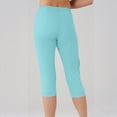 thumbnail image 7 of JULMCOMO Capri Pants for Women High Waisted Stretch Rhinestone Trim Capri Leggings Comfy Workout Yoga Pants Light Blue L, 7 of 7