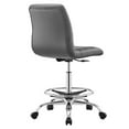 thumbnail image 4 of Modway Ripple Vegan Leather and Metal Armless Drafting Chair in Silver/Gray, 4 of 9