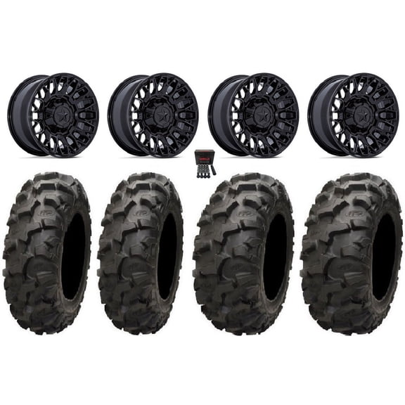 MSA Clubber 14" Wheels Black 27" Black water Tires Kawasaki Teryx Mule