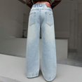 thumbnail image 7 of Kids Jeans for Girl Baggy Jeans Kids Relaxed Fit Wide Leg Denim Jeans with Pockets Girls Straight Leg Jeans Girls Fashion 8-9 Years, 7 of 7