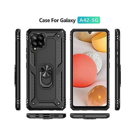 SaharaCase - Military Kickstand Series Case for Samsung Galaxy A42 5G - Black