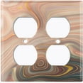 thumbnail image 3 of Metal Light Switch Plate Cover Image of Marble Colorful Light Brown Swirl MAR089, 3 of 13