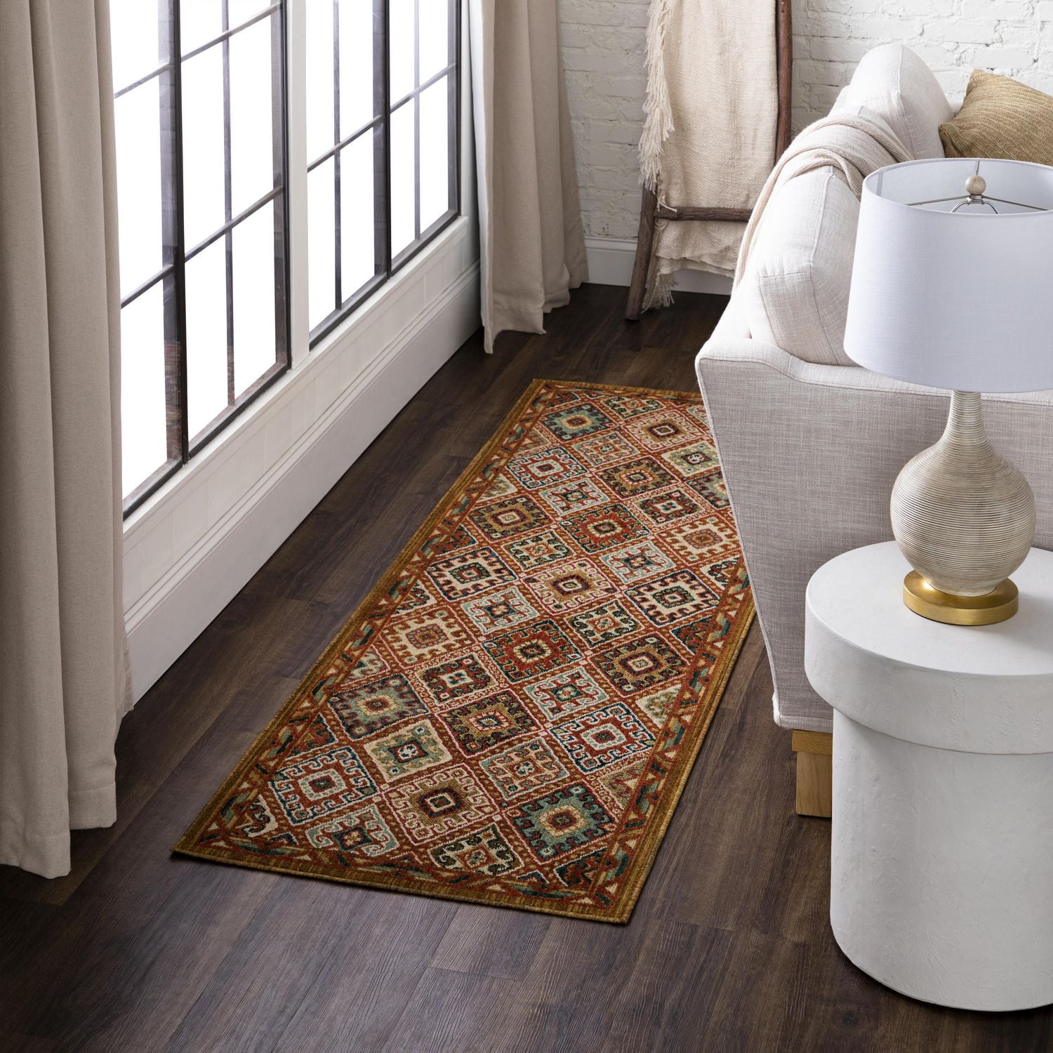 Mohawk Home Quinnstone Red Woven Polyester Area Rug