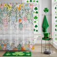 thumbnail image 5 of Rabbit Eggs Floral Easter Shower Curtain Set with Hooks, Spring Flowers Leaves Waterproof Fabric Bathroom Curtains Decor Home Accessories, Stall Long 54 X 78 Inch, 5 of 9