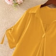 thumbnail image 4 of yillto Womens 3/4 Sleeve Tops Chiffon Dressy Shirts V Neck Pleated Flowy Loose Causal Business M-4XL, 4 of 7