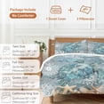 thumbnail image 6 of 3 Piece Blue Turtle Coastal Duvet Cover Set Twin Size,Microfiber Comforter/Quilt Cover with Corner Ties and 2 Pillowcases,Summer Beach Ocean Starfish Coral All Season Soft Bedding with Zipper Closure, 6 of 8
