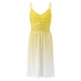 thumbnail image 4 of Wycnly Sundresses for Women Sleeveless V-Neck Gradient Print Knee-Length Dresses Beach Vacation Flowy Swing Spaghetti Strap Summer Dress Yellow Up to 65% off, 4 of 4